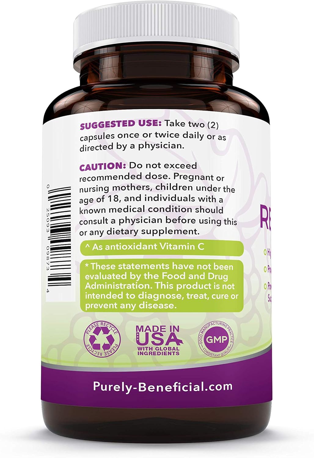 RESVERATROL1450-90day Supply, 1450mg per Serving of Potent Antioxidants & Trans-Resveratrol, Promotes Anti-Aging, Cardiovascular Support, Maximum Benefits (1bottle): Health & Personal Care