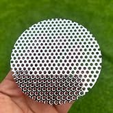 FengYoo 4" Diameter Round Slices Perforated Metal Sheets 19 Gauge Opening 1/8"(About 3 mm) Expanded Metal Mesh Perforated Plate 304 Stainless Steel Sheet Mesh Screen Panel Decorative Me