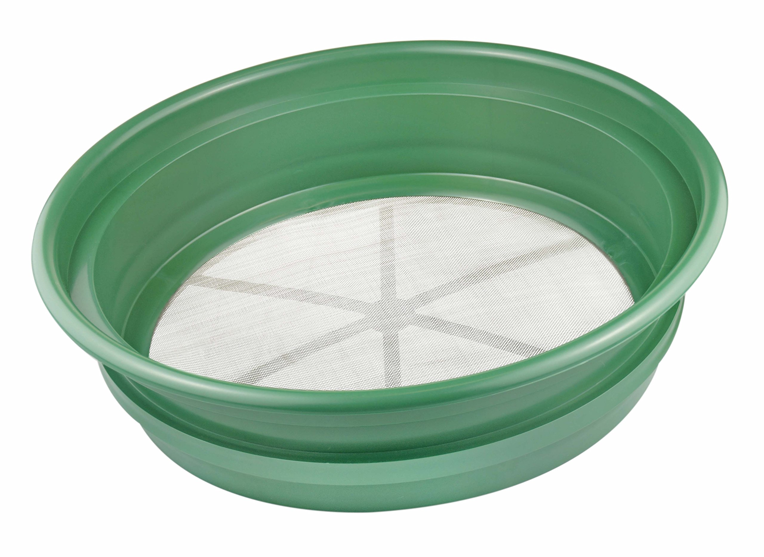 SE13.25 Inch Wide Stackable Classifier Gold Prospecting Pan - 1/30 Inch Stainless Steel Mesh Sifting Pan, Green
