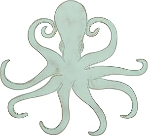 Primitives by Kathy Beach House Shaped Wall Decor, 21.5 x 20-Inches, Octopus