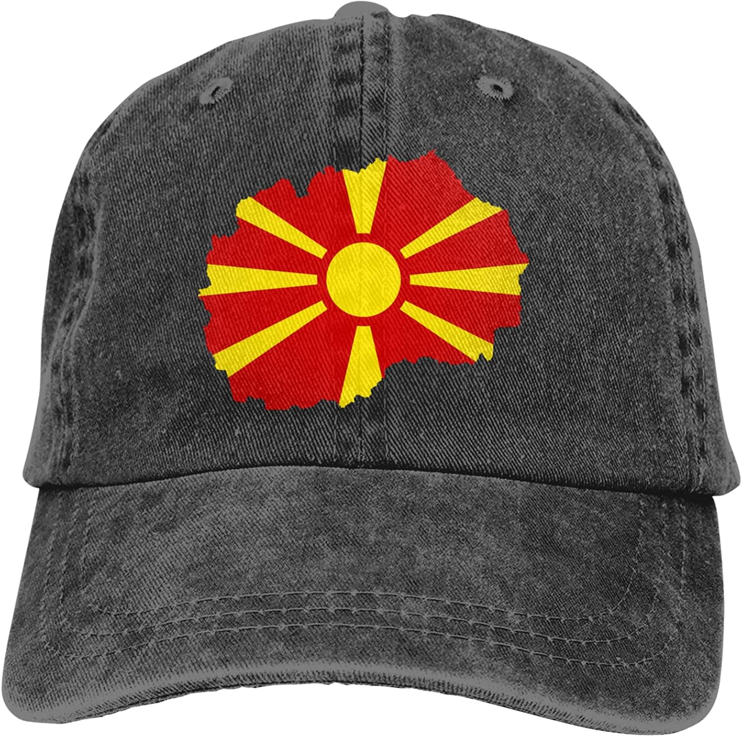 North Macedonia Canvas Cap Washed Denim Classic Hat at Amazon Men’s Clothing store