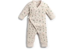 monica + andy Kimono Tie Long Sleeve One Piece, 100% Organic Baby Clothes for Girls & Boys, Preemie, Newborn & Infant