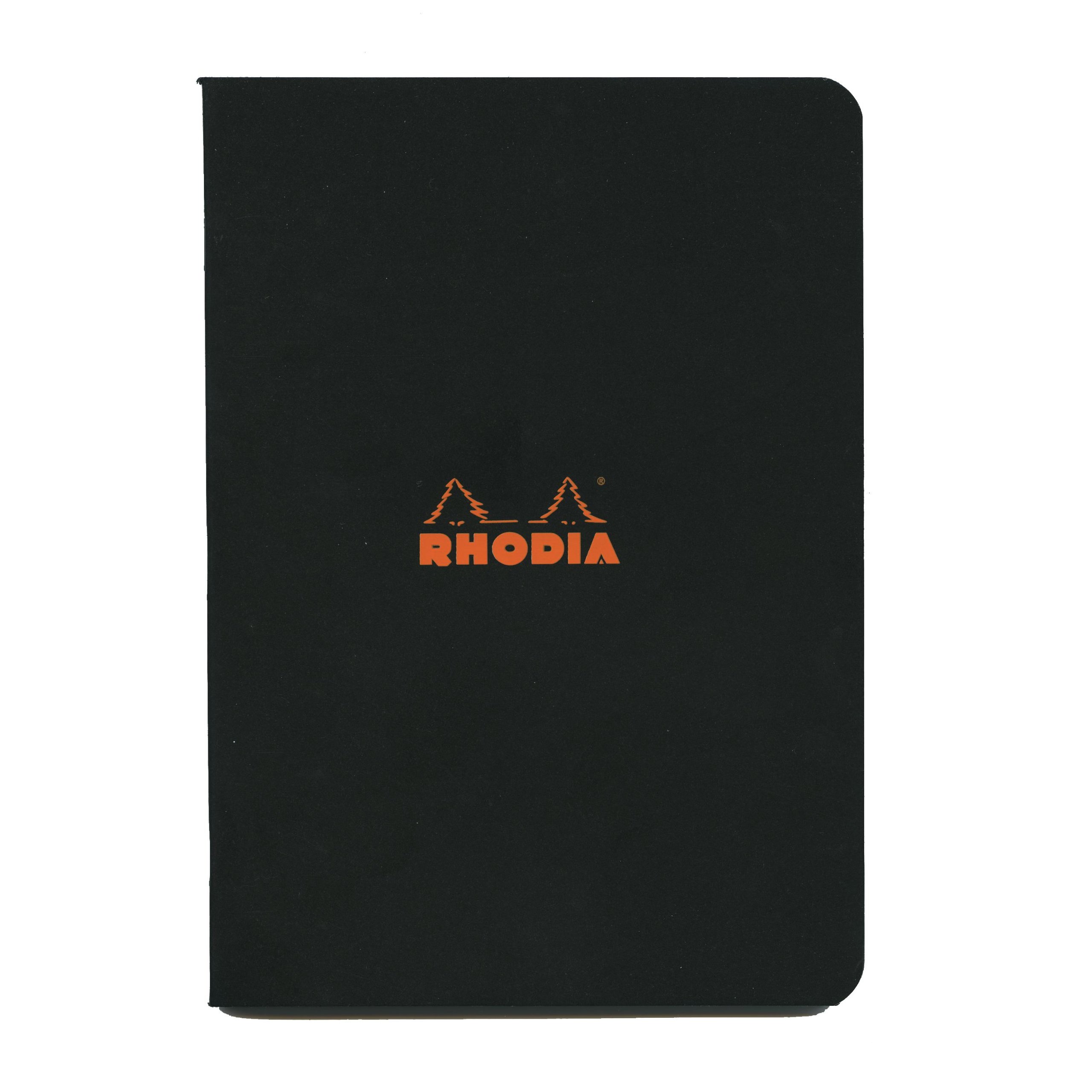 RHODIA 119183C - Black Piqué Notebook - A5 - Small Squares - 96 pages - White Clairefontaine Paper 80 g/m - Soft, resistant and waterproof coated card cover - Classic
