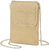 DTGN Evening Handbags Clutch Purses for Women, Crossbody Bag Crystal Rhinestone Purse Shoulder Bag Sparkly for Wedding Party Gold