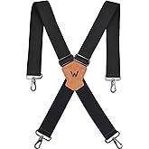 2Inch Men's Heavy Duty Suspenders With Hooks for Work and Jeans