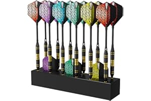 CyeeLife Dart Stand Wall Mount,Wooden Dart Holder,12 Darts Display/Station,Dart Storage for Steel & Soft Tip