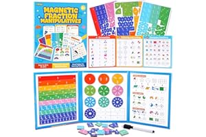 Magnetic Fraction Educational Puzzle, 120 Pcs Magnetic Fraction Puzzle for Kids, Magnetic Fraction Tiles & Fraction Circles, 