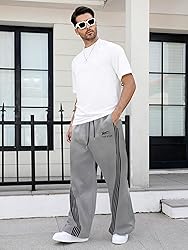 GORGLITTER Men's Baggy Wide Leg Sweatpants Y2K