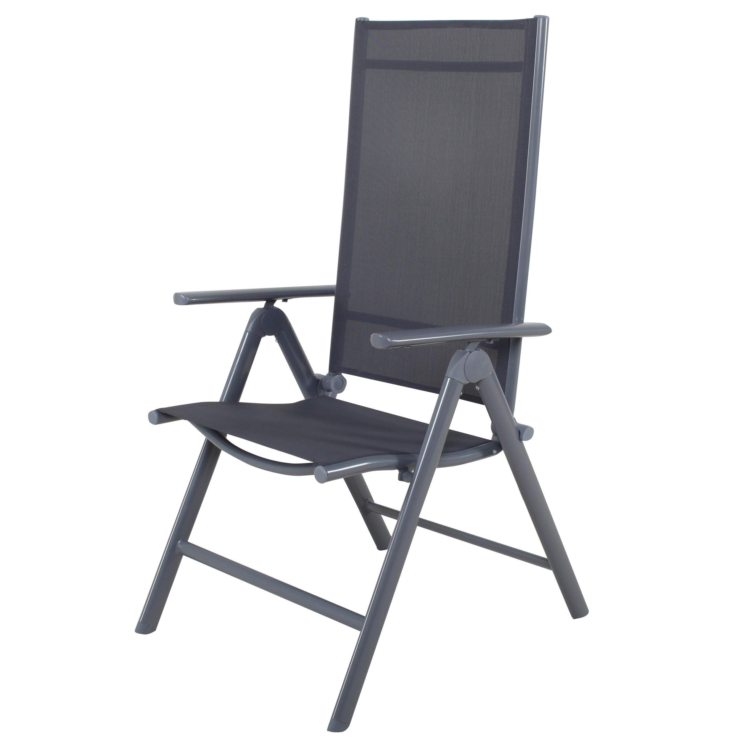 Chicreat 80557 Korfu Aluminium Folding Chair, Grey, 67 x 59 x 113cm