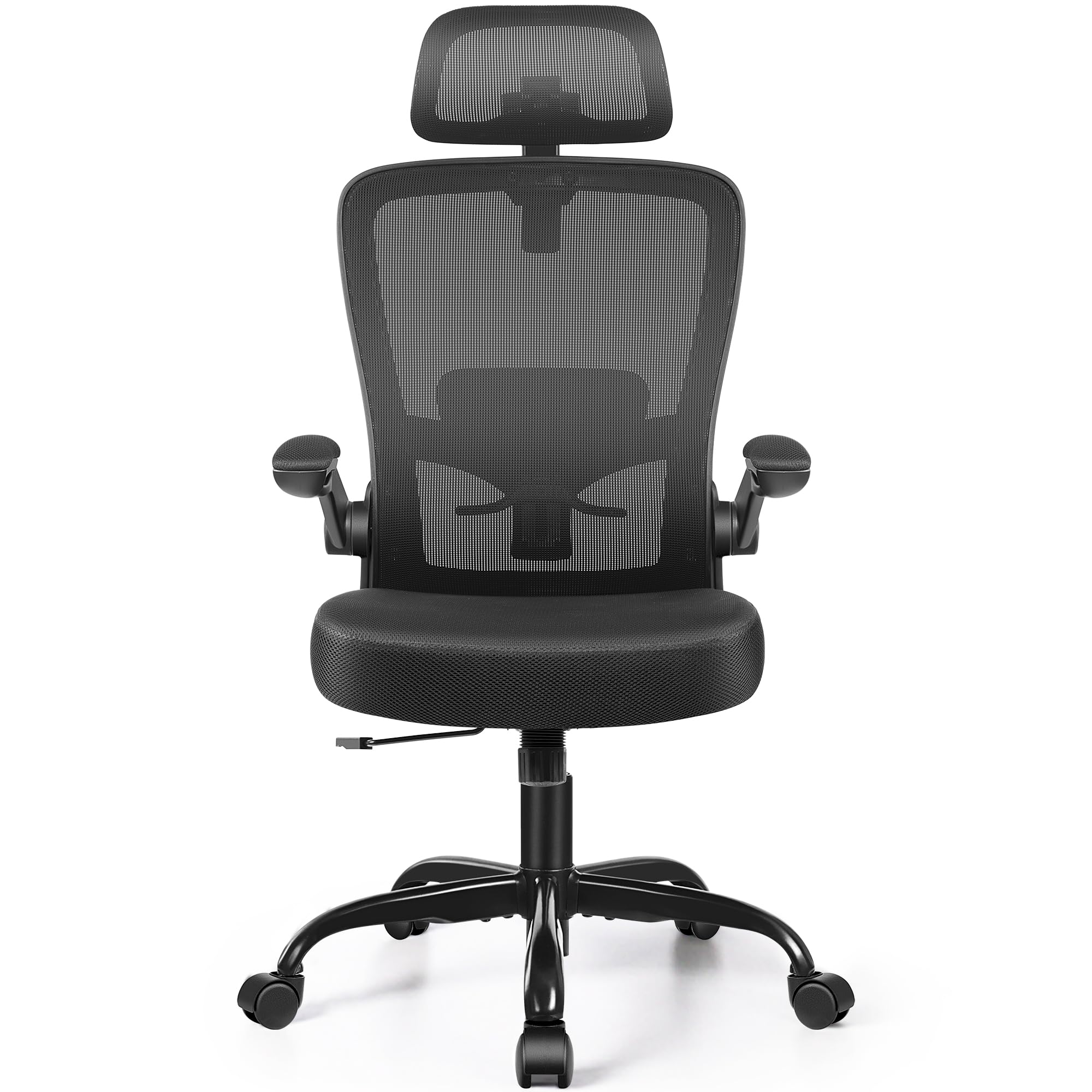 FelixKing Ergonomic Office Chair, Headrest Desk Chair with Adjustable Lumbar Support, Home Office Swivel Task Chair with High Back and Armrest, Adjustable Height Gaming Chair(Black)