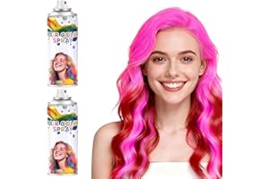 YABACADO 2 Pack hair spray temporary for Girls Women,Washable Hair Dye Spray Non-Sticky Halloween Cosplay Party Crazy Hair Day Hair Coloring Wax (Fiery Red&Pink)