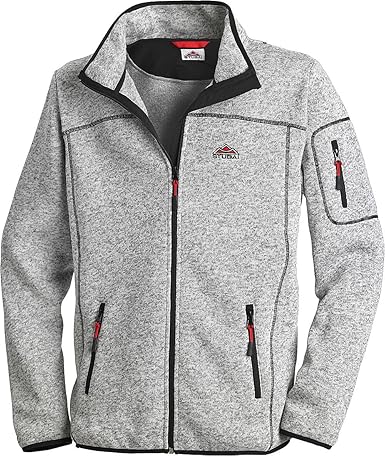 Stubai - Strick Fleecejacke Herren/Strickjacke mit Fleece Innenseite für Outdooraktivität, Strick Fleece Jacke mit Stehkragen