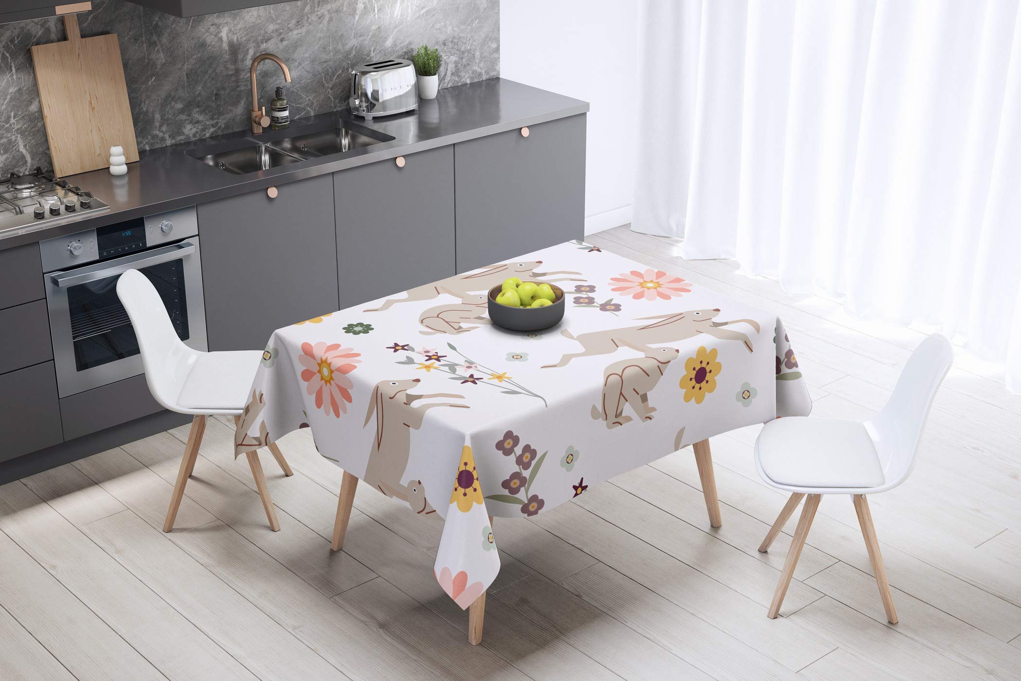 Bonamaison Kitchen Decoration, Tablecloth, 140cm x 140cm - Designed and Manufactured in Turkey