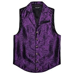 Barry.Wang Dark Purple Paisley Victorian Vest Loki