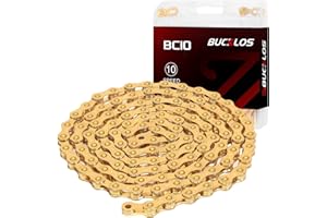 BUCKLOS 6/7/8/9/10/11/12 Speed Bike Chain,Bicycle Chain for Road Bike/E-Bike/Mountain Bike/MTB/Shimano SRAM,Half/Full Hollow Bike Chain Silver/Gold 1/2 x 11/128 Inch 116 Links with Quick Link