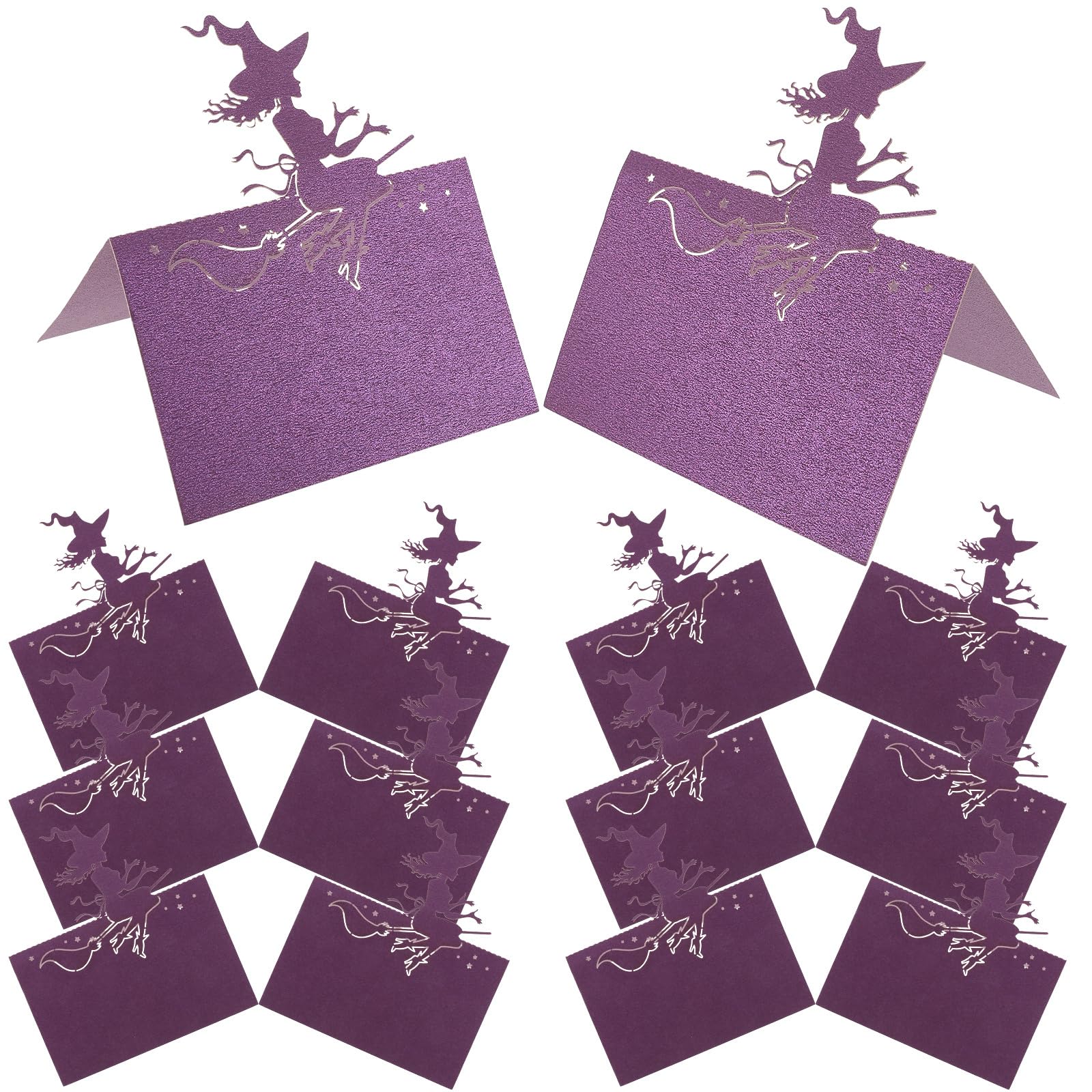 Luxshiny 50Pcs Halloween Witch Table Place Cards Paper Seating Number Cards for Wedding Party Dinner Decoration