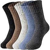 Nimalpal Wool Socks for Women - Winter Womens Socks 5 Pairs Soft Thermal Sock Fuzzy Warm Sock for Women Men