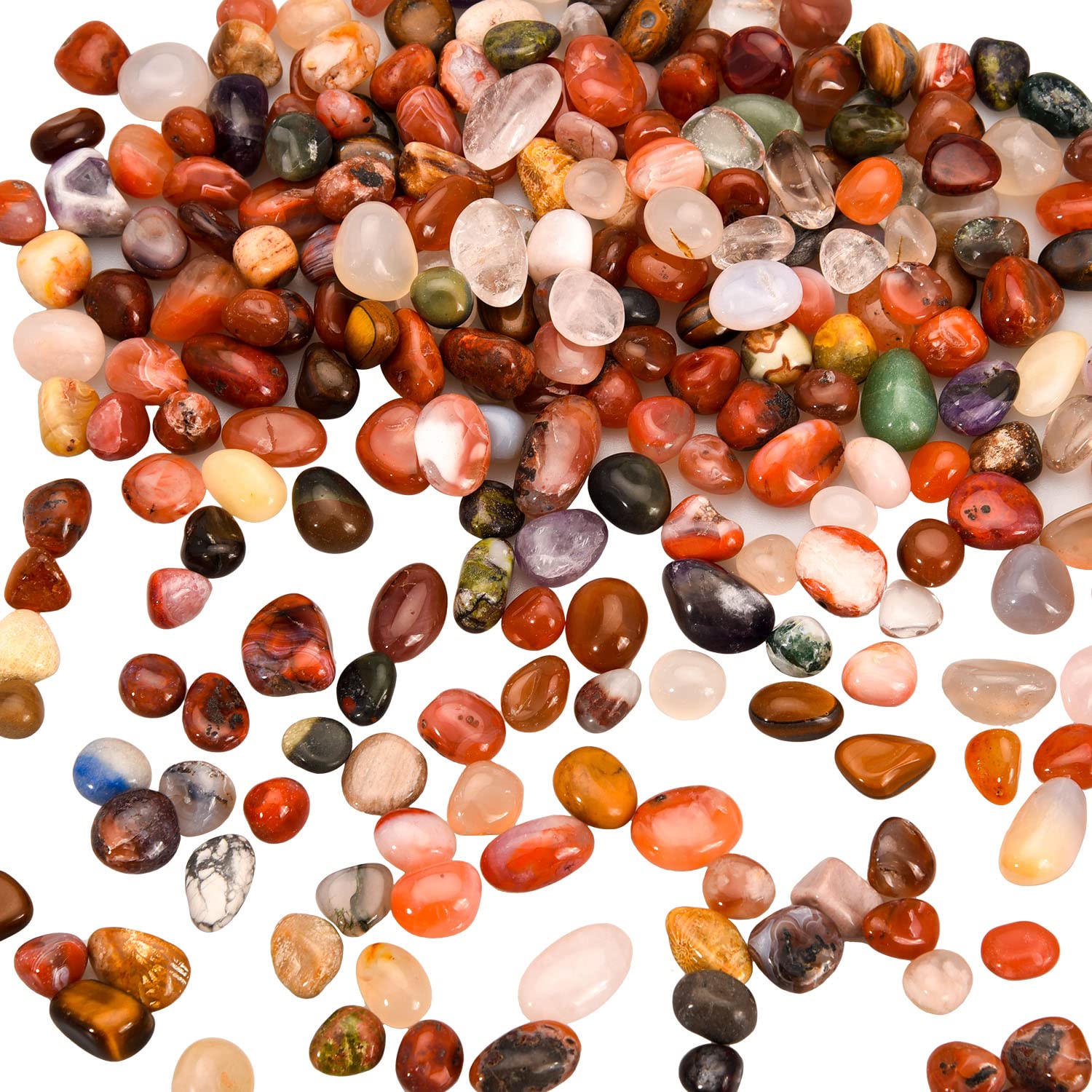 Geviro 100 Pieces Decorative Stones Succulent Plant Stones Pebbles Crystal Agate Stones Tumbled Stones Polished Crushed Crystal Chips for Garden Flower Pot Landscaping Fish Tank Decoration
