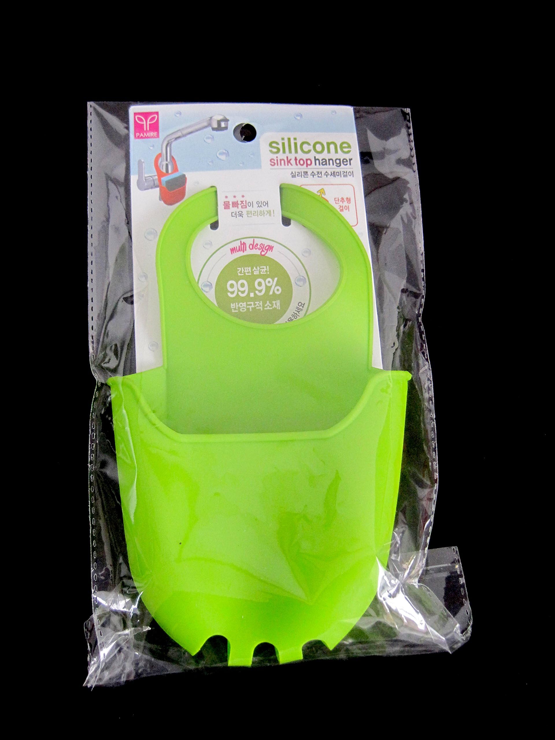 Silicone Dish Wash Sponge Sink Holder Sink Top hanger Sink Rack Kitchen Holder (Green)