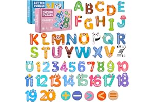 THBOXES Magnetic Letters and Numbers, 52 Pieces Colorful Fridge Magnets for Toddlers 3-5, 26 Uppercase Magnetic Letters 21 Numbers 5 Symbols, for Kids Toddlers Preschool Spelling Learning