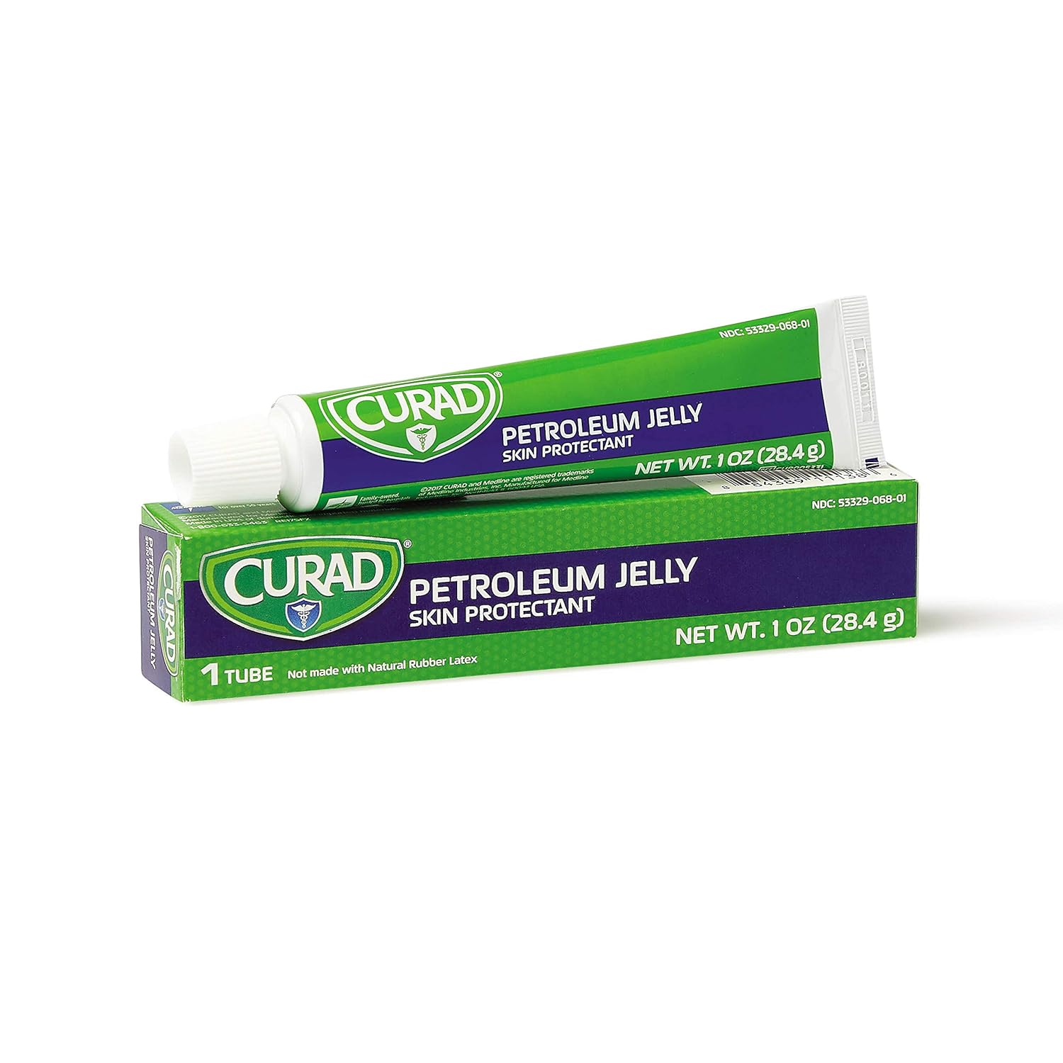 CURAD Petroleum Jelly Skin Protectant, Healing Ointment For Dry Cracked Skin, 1 oz Tube (12 Pack)