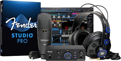 Quantum Creator Bundle | Kit di registrazione home-studio con interfaccia USB-C Quantum LT 2, supporto microfono, Fender Studio Pro, Pacchetto studio per principianti