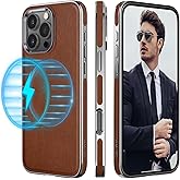 LOHASIC for iPhone 16 Pro Leather Case Compatible with MagSafe, Luxury Soft Magnetic Slim Designer Cover iPhone 16 Pro Phone Case Cover for Men Women, Brown