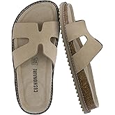 CUSHIONAIRE Women's Wisdom Cutout Leather Slide Sandals