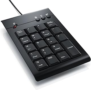 CSL - Numpad Keypad inkl. Mulitmediatasten - USB-Nummerntastenfeld - Nummernblock Zusatztastatur - 3 Multimedia Keys - 19 Tasten - für Laptop Ultrabook Netbook Desktop PC - kabelgebunden
