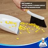 MR.SIGA Dustpan and Brush Set Bamboo Handle Portable Cleaning Combo White 1 Set view 3