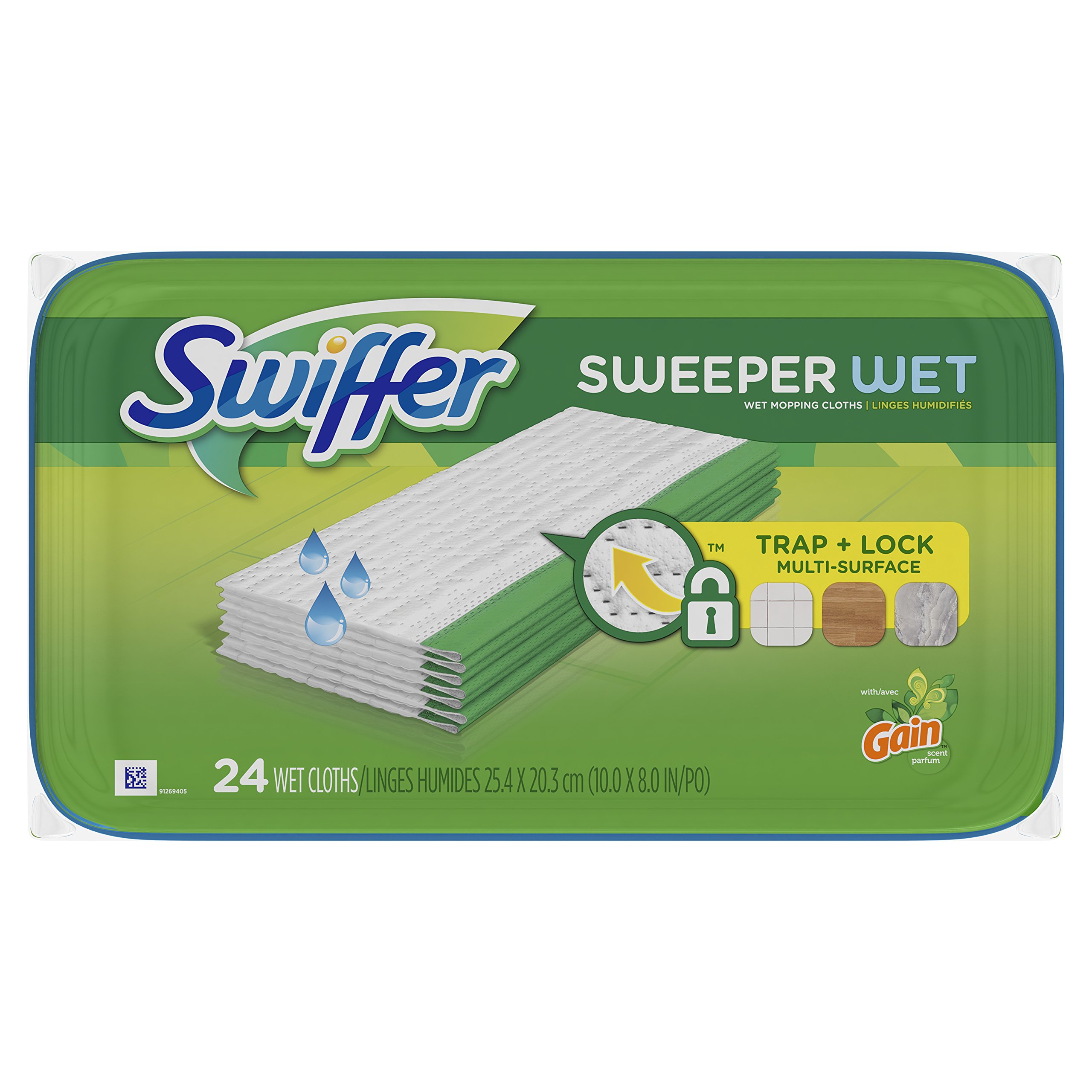 Swiffer Sweeper Wet Mopping Cloths Refills, Gain Original Scent, 24 count