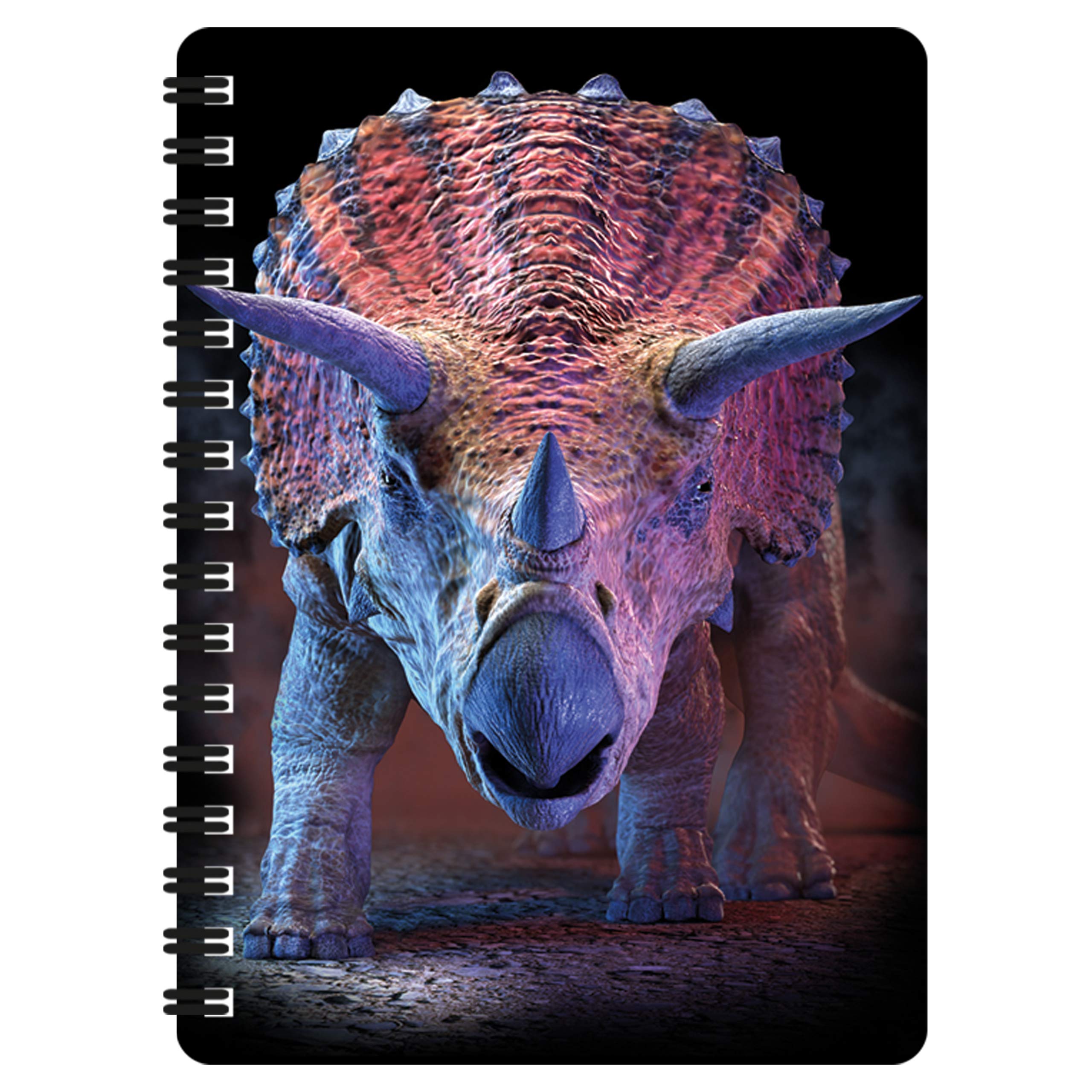 3D LiveLife Jotter - Triceratops from Deluxebase. Lenticular 3D Jurassic A6 Spiral Notebook with plain recycled paper pages. Artwork licensed from renowned artist David Penfound