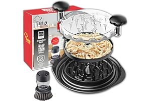 Brigi Chicken Shredder Tool Twist Meat Shredder Removable Tray with Ergonomic handles Anti Slip Chicken Breast Shredder Heat Resistant BPA Free Dish Washer Safe Chicken Chopper Comes with Soap Brush