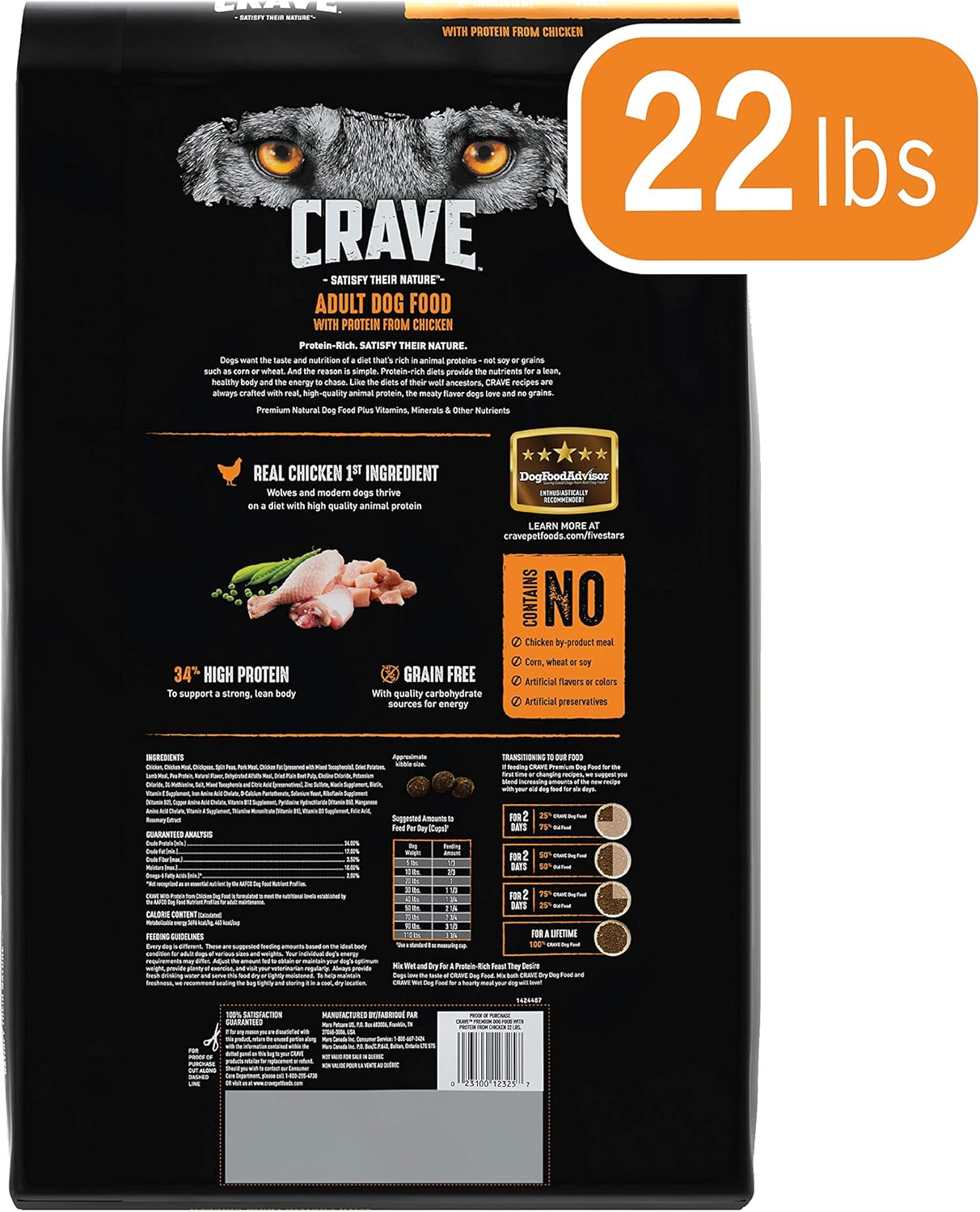 crave 22 lb dog food
