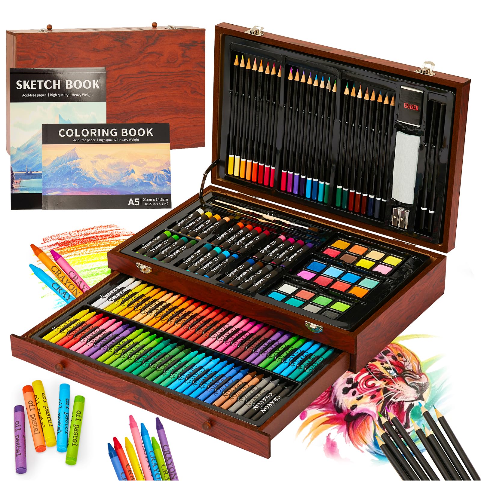 KINSPORY 146 PCS Art Set for Kids, Deluxe Painting Art Set, Coloring Drawing Case Gift for Artists Teens Boys Girls 4 5 6 7 8 9 10 11 12 — image 1