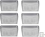 EasyPAG 6 Pocket Landscape A4 Mesh Hanging Wall File Holder Pack of 6 Silver