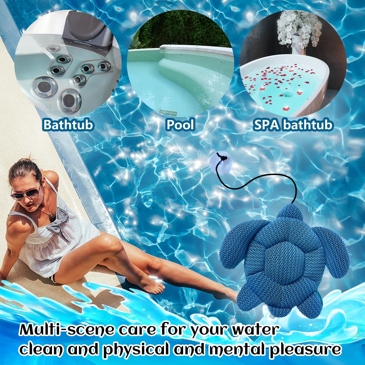 Scum Ray Mua Quttisay Hot Tub Scum Absorber, Scum Turtle Hot Tub Cleaner Hot Tub ...