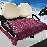 YOKYHOM Golf Cart Seat Covers, Extra Thick Deep-Pile Seat Towel Blanket with Non-Slip Backing for Warmth, Fits EZGO, Club Car, Yamaha and More 2 & 4 Passenger Carts, 50"x27.5", Magenta