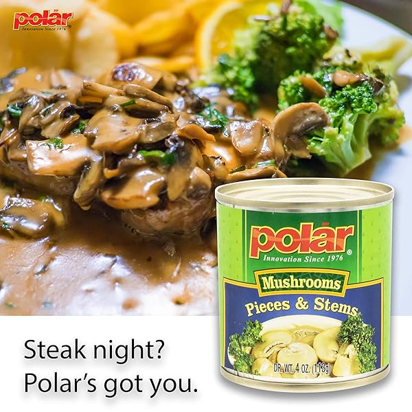 MW POLAR MUSHROOMS, PIECES & STEMS, 4 OZ (PACK OF 1), GREAT FOR GRILLED, SAUTEED, SOUP, CHOWDER, SALAD, PIZZA, PASTA, BREAKFAST OMELETS
