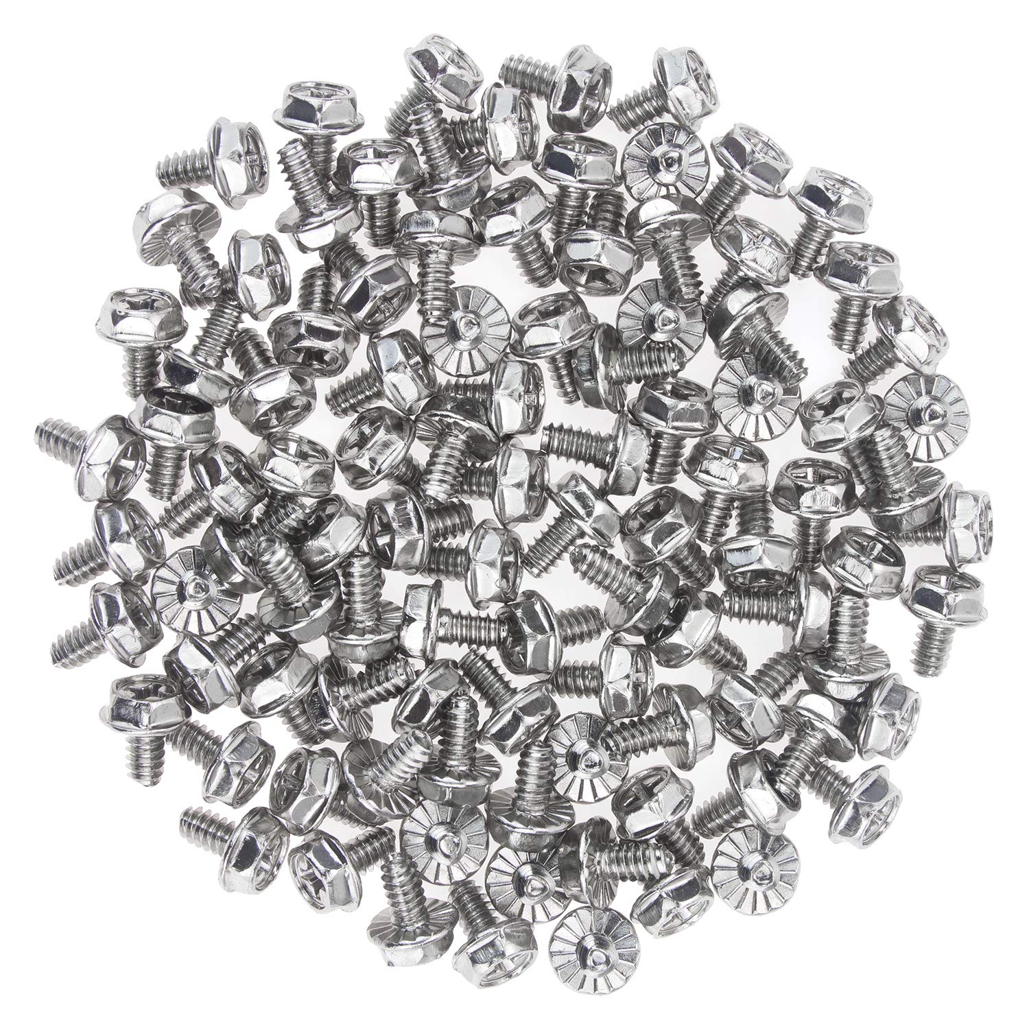 Favordrory Toothed Hex 6/32 Screw 6# -32Computer PC Case Hard Drive Motherboard Mounting Screws, 100 PCS