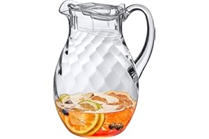 Amazing Abby - Bubbly Whirly - Acrylic Pitcher (72 oz), Clear Plastic Water Pitcher with Lid, Fridge Jug, BPA-Free, Shatter-Proof, Great for Iced Tea, Sangria, Lemonade, Juice, Milk, and More