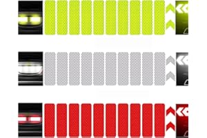 KOOUMOS 36pcs Reflective Decals Reflective Stickers Safety Warning Sticker Tapes Waterproofsp High Intensity Night Visibility Adhesive for Helmets Motorbike 1.18 x 3.25 Inch(3x8cm)