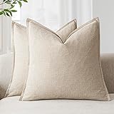 Foindtower Pack of 2, Decorative Linen Soild Throw