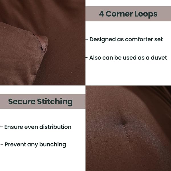 PAXRAC EARTHY BROWN COMFORTER QUEEN SIZE, NEUTRAL 3 PIECES COMFORTER SET, LIGHTWEIGHT SOLID BEDDING SET, ALL SEASONS SOFT FLUFFY QUEEN COMFORTER SET (90X90IN COMFORTER & 2 PILLOWCASES)