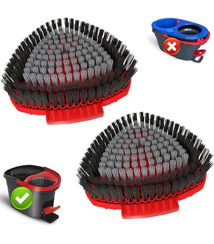 Spin Mop Scrub Brush Head Replacement – Compatible With O Cedar EasyWring 1-Tank System, For Bathroom & Kitchen Floors