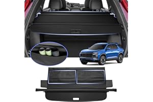 Automiim Extra Leather Pouch Cargo Cover for Chevy Equinox 2025 2026 GMC Terrain Trunk Cover Retractable Chevrolet Equinox Security Shade Shield Cover No Gap
