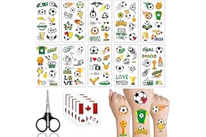 UPEOXT 115 PCS World Cup 2026 Tattoos, Soccer Party Decorations, Football Ball Stickers, Sports Theme Favors, Canadian Flag F