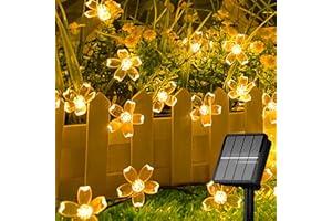 SELARLYT Solar String Lights for Outside，50 LED Solar Flower String Lights Outdoor Waterproof，Solar Powered Outdoor Decorative String Lights for Yard, Lawn, Fence, Flower Garden, Christmas Tree