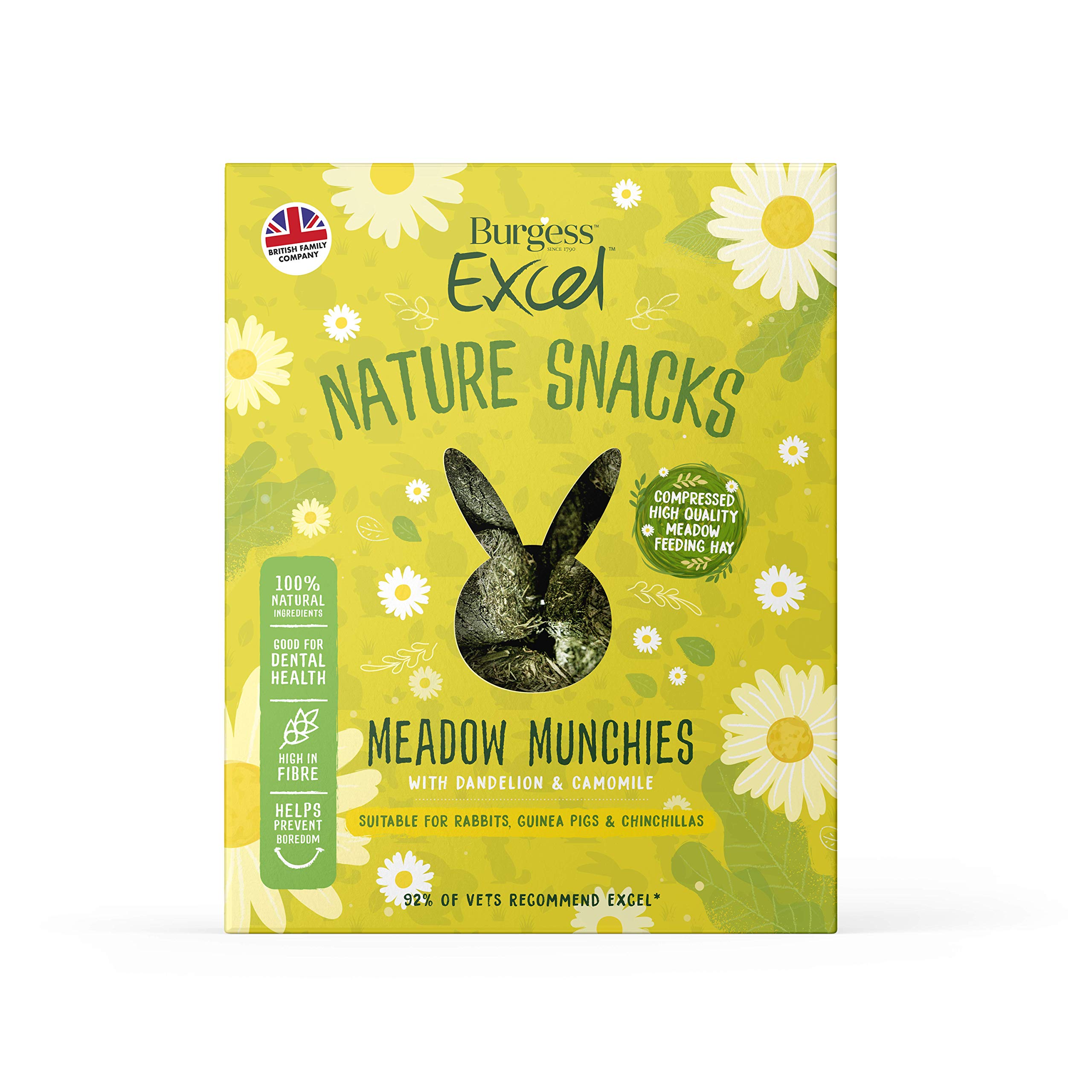 Burgess Excel Meadow Munchies for rabbits, guinea pigs and chinchillas, 1 kg (Pack of 1)