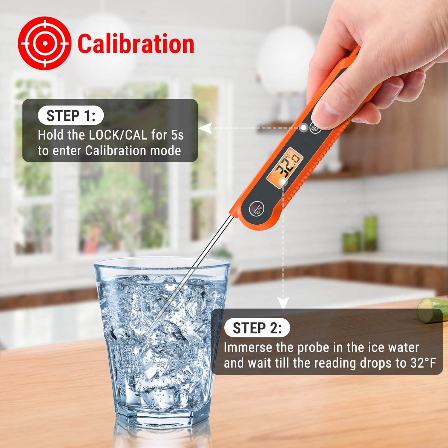 ThermoPro Digital Instant Read Meat Thermometer for Grilling Waterproof Kitchen Food Thermometer with Calibration & Backlight Smoker Oil Fry Candy Thermometer: Kitchen & Dining